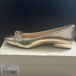 Anne Klein Metallic Gold Flats with Bow